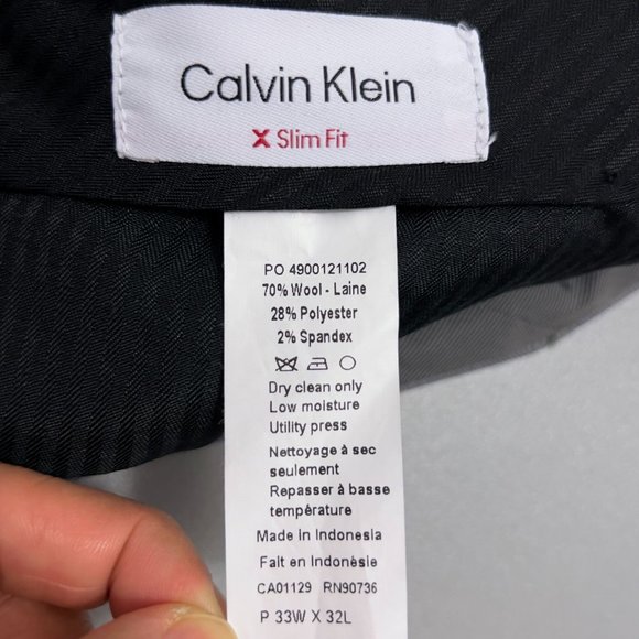 CALVIN KLEIN - Jerome Medium Grey Slim Fit Pants - 33W x 32L (New Without Tags) - Picture 4 of 5